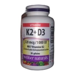 WEBBER NATURALS VITAMIN K2+D3 120MCG/1000IU 30S(P1)
