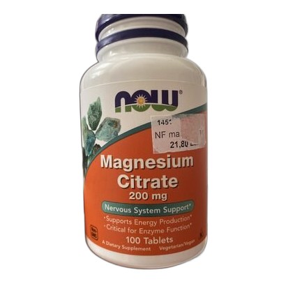 NOW MAGNESIUM CITRATE 200MG 100s