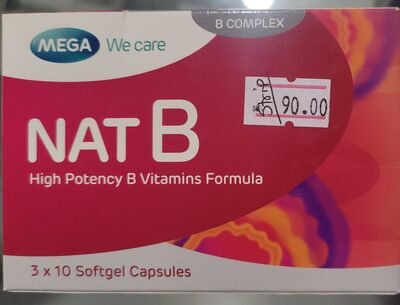 NAT B high potency B vitamins 30’s