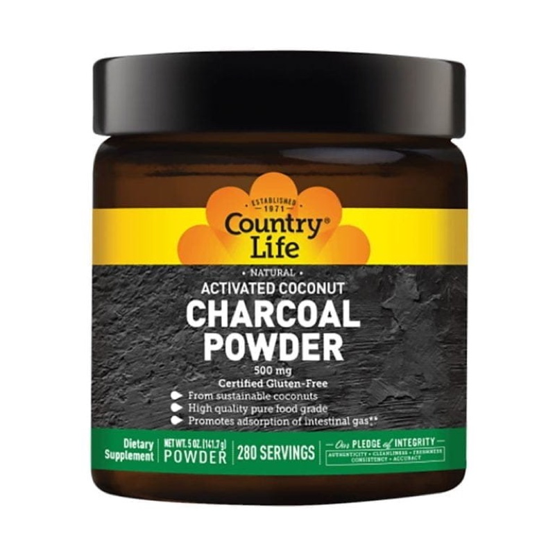 COUNTRY LIFE ACTIVATED COCONUT CHARCOAL POWDER 500MG 280s (P1)
