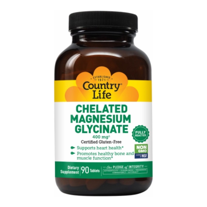 COUNTRY LIFE CHELATED MAGNESIUM GLYCINATE 400MG TABS 90s(P1)