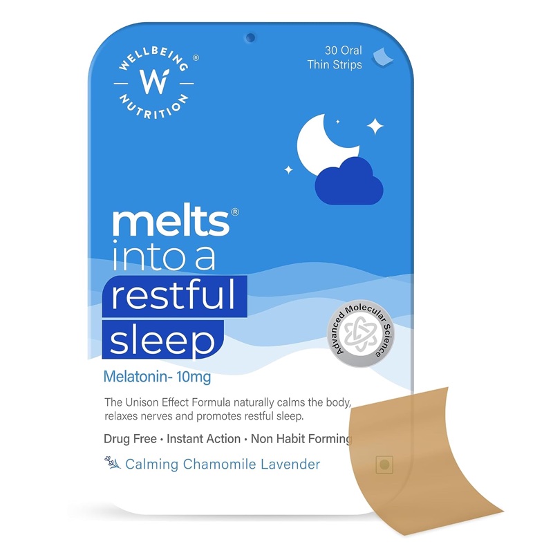WELLBEING NUTRITION MELTS RESTFUL SLEEP MELATONIN ORAL STRIPS 30S (P1)  