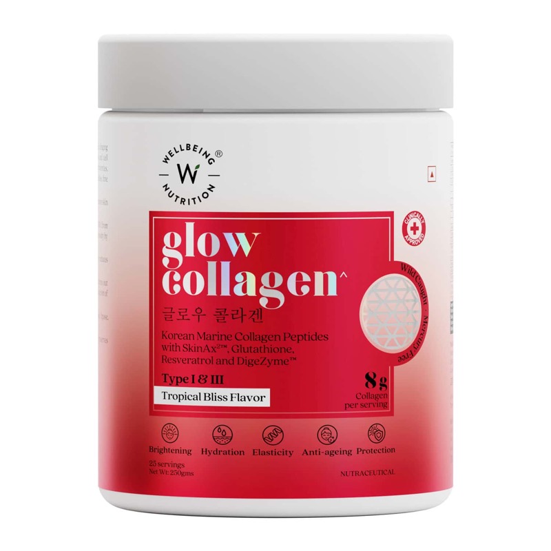 WELLBEING NUTRITION GLOW MARINE COLLAGEN PEPTIDES POWDER 250G 