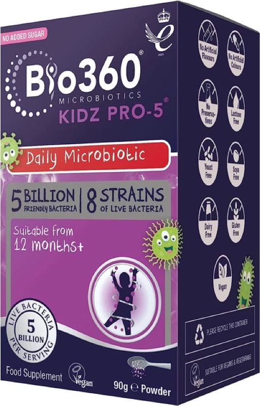KIDZ PRO-5 (5 Billion 8 strain friendly bacteria) Vegan-90g Powder