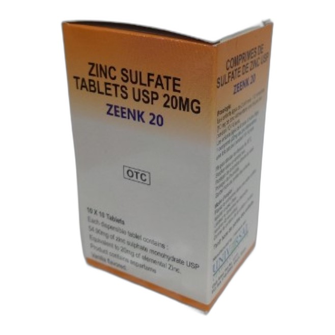 ZINC SULPHATE 20MG 100S GEN