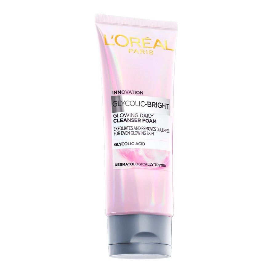LOREAL GLYCOLIC BRIGHT FACE CLEANSER FOAM 100ML