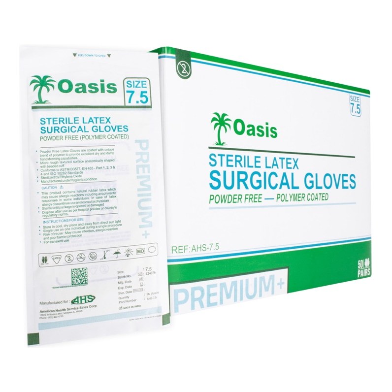 STERILE SURGICAL GLOVES 7.5 POWDER FREE 50S