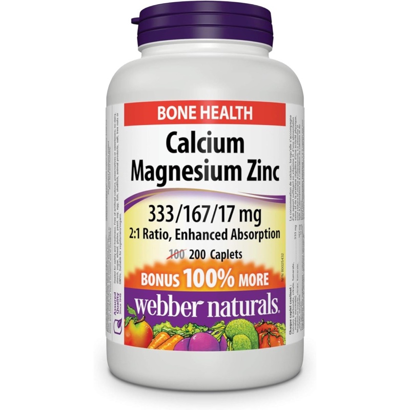 WEBBER NATURALS CALCIUM MAGNESIUM ZINC 200S(P1)