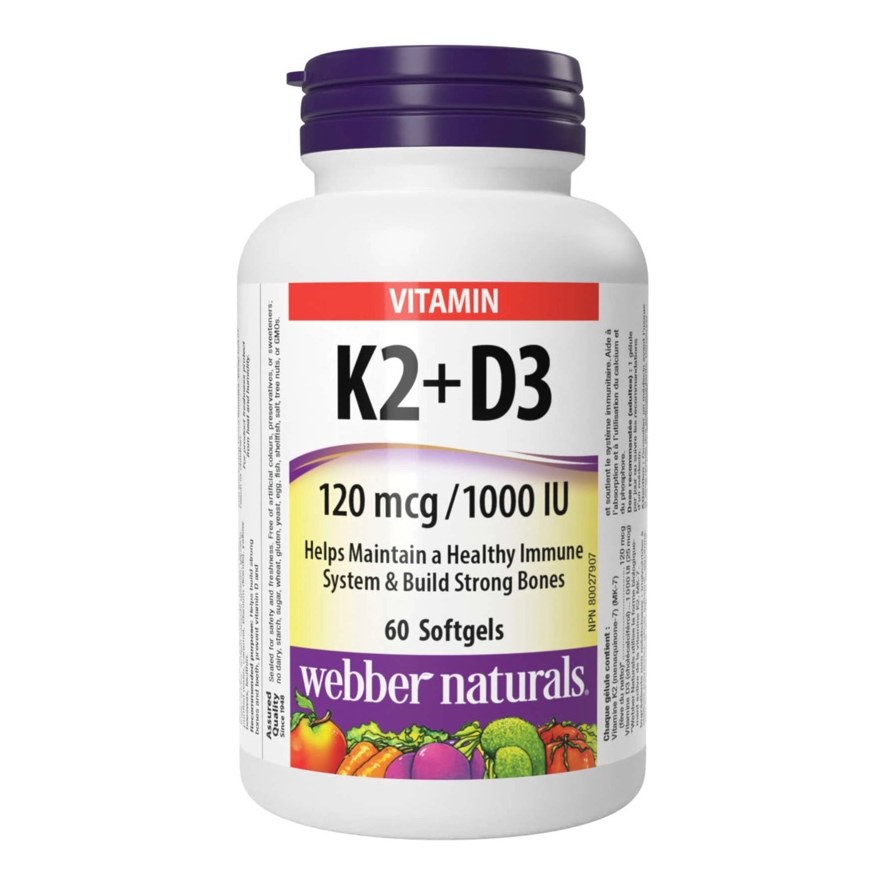 WEBBER NATURALS VITAMIN K2+D3 120MCG/1000IU 60S