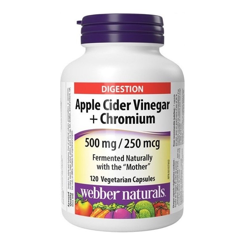 WEBBER NATURAL APPLE CIDER VINEGAR + CHROMIUM500MG/250Mcg 120S (P1)