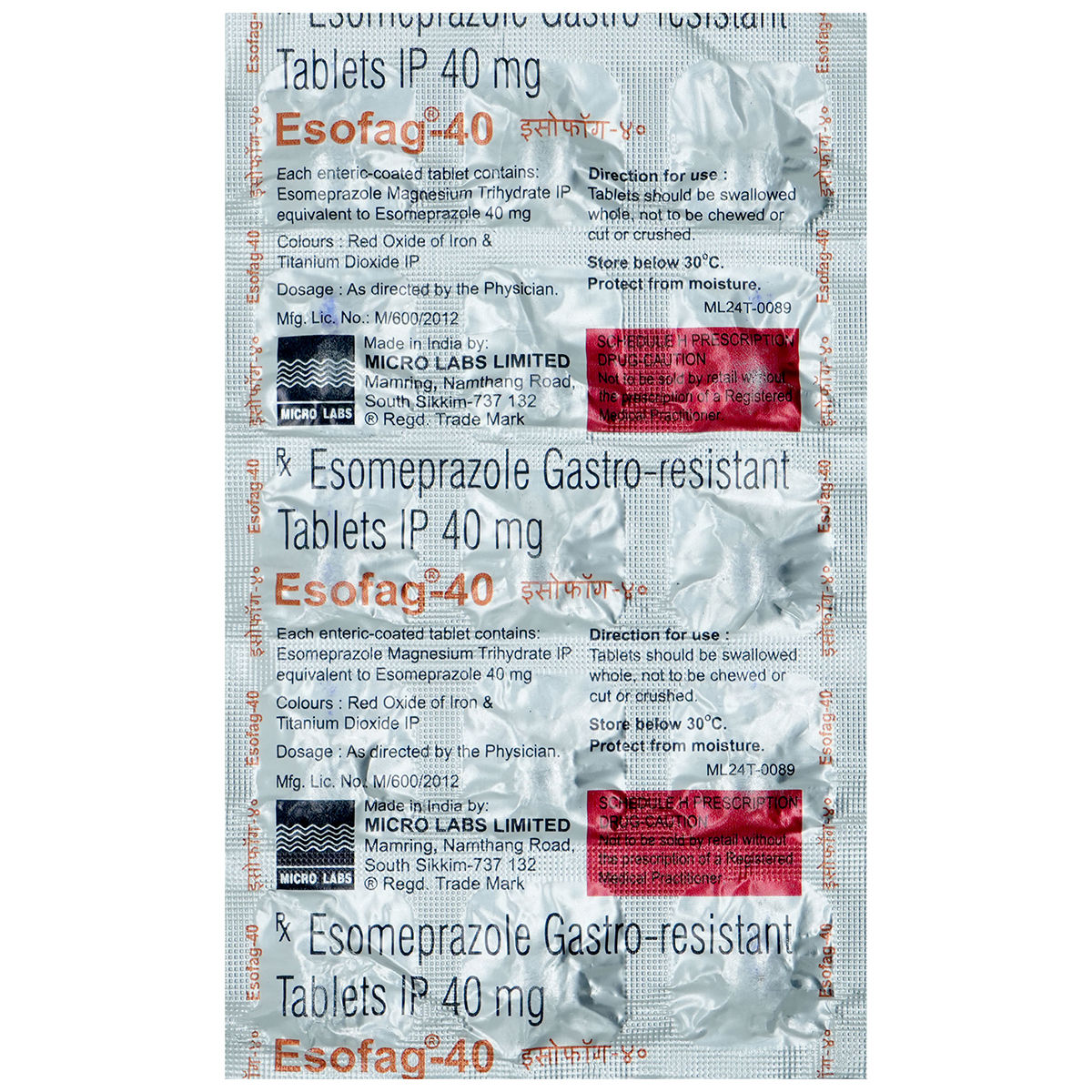 Esofag 20mg tabs 30's