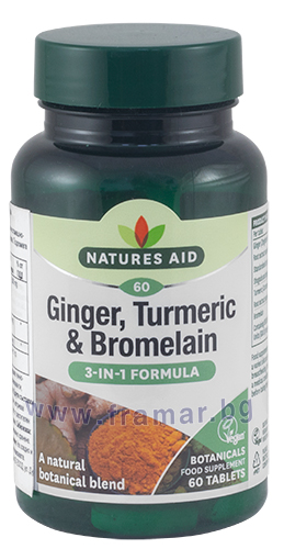 NATURES AID GINGER,TUMERIC & BROMELAN 60S(P1)