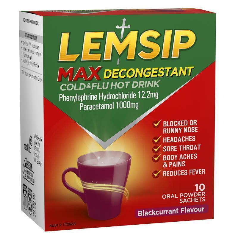 Lemsip max (Cold&Flu) Blackcurrant 10sachets