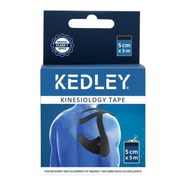 KEDLEY KINESIOLOGY TAPE BLACK 5CM*5CM