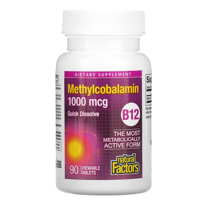 NATURAL FACTORS B12 METHYLCOBALAMIN 1000MCG 90S(P1) 