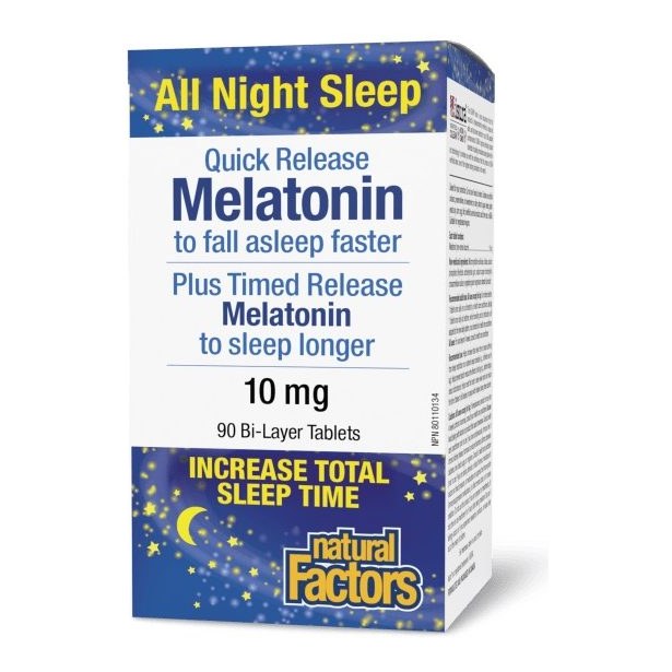 NATURAL FACTORS MELATONIN 10MG BILAYER 90S 