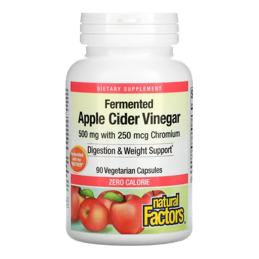 NATURAL FACTORS APPLE CIDER VINEGAR 500MG CAPS 90S(P1)