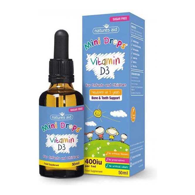NATURES AID MINI DROPS VITAMIN D3 400IU 50ML