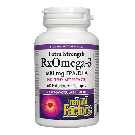 NATURAL FACTORS EXTRA FORT RX OMEGA 3 600MG 60's (p1) 