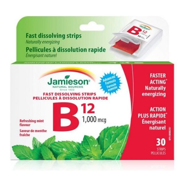 JAMIESON B12 1000MCG FAST DISSOLVING STRIPS 30S