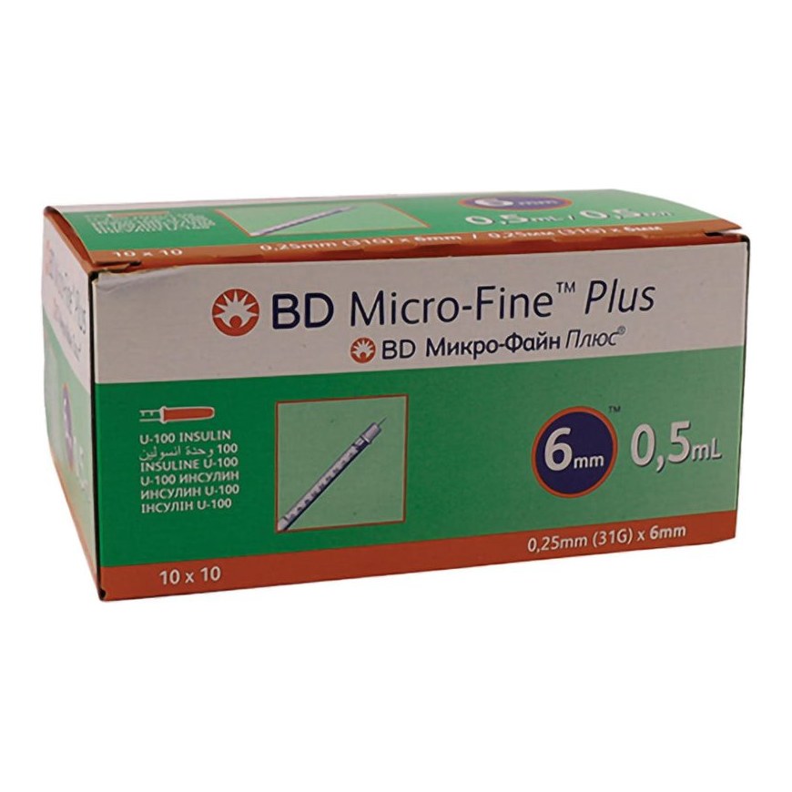 BD MICROFINE SYRINGE 0.5ML 6MM 100s