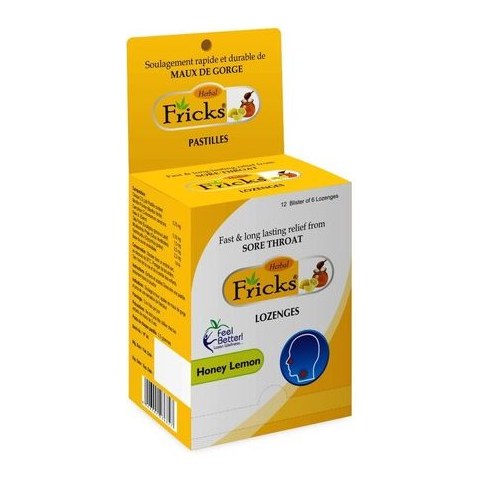 Fricks lozenges honey n lemon 72s