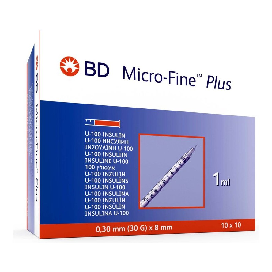 BD MICROFINE SYRINGES 1ML 8MM(30G) 100s