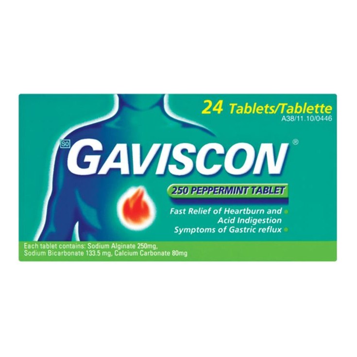 GAVISCON 250MG PEPPERMINT 24'S