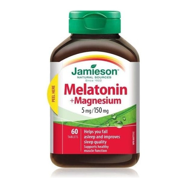JAMIESON MELATONIN 5 +MAGNESIUM 150  60'S