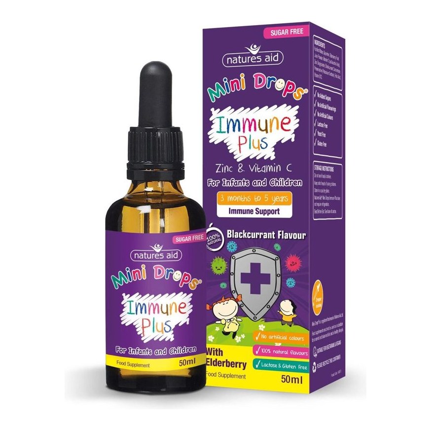NATURES AID MINI DROPS IMMUNE PLUS 50ML