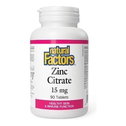 NATURAL FACTORS ZINC CITRATE 15MG 90'S(P1)