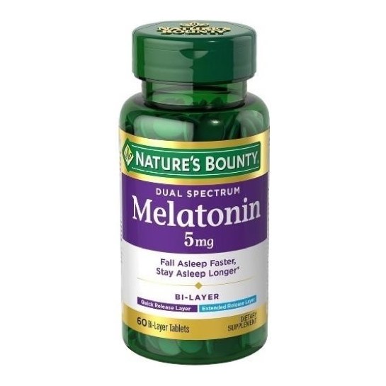 NATURES BOUNTY DUAL SPECTRUM MELATONIN 5MG 60S
