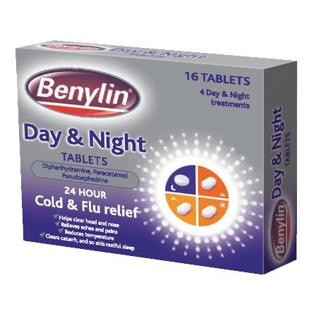 BENYLIN DAY AND NIGHT TABS COLD AND RELIEF 16S