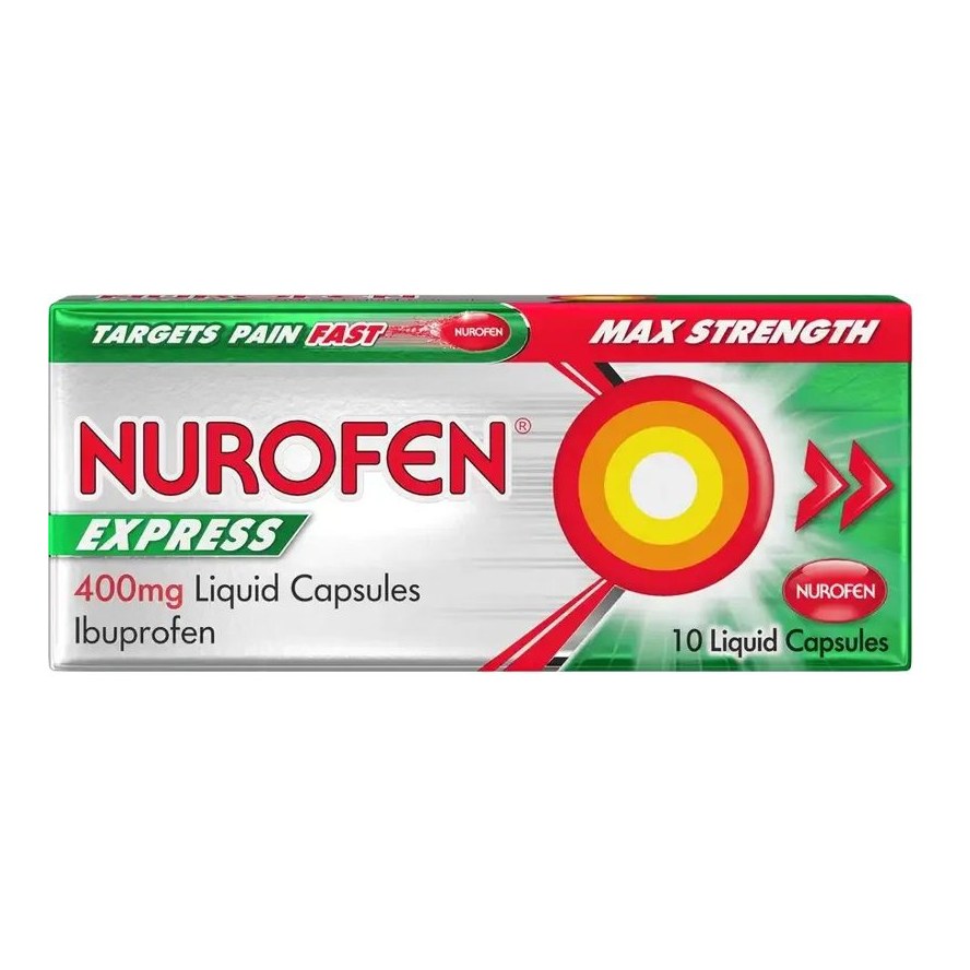 NUROFEN EXPRESS LIQUID CAPS 400MG 10S