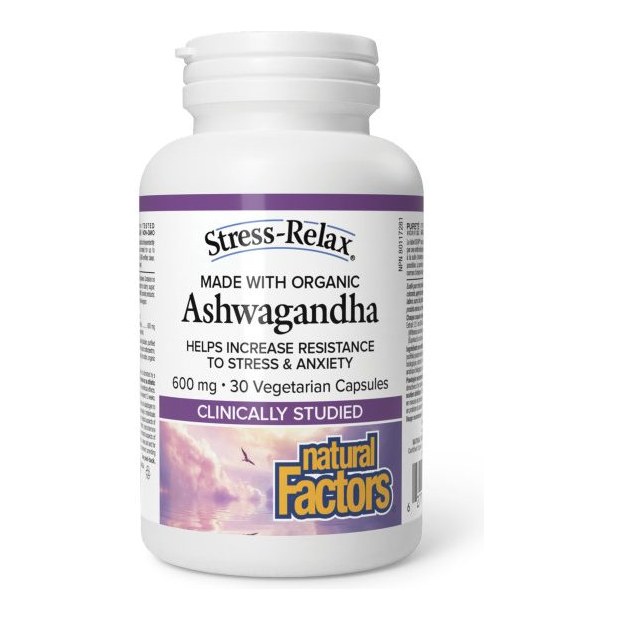 NATURAL FACTORS ASHWAGANDHA 600MG CAPS 30'S(p1)