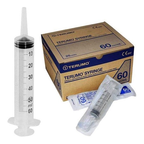 SYRINGES WITH CATHETER 60CC 25'S