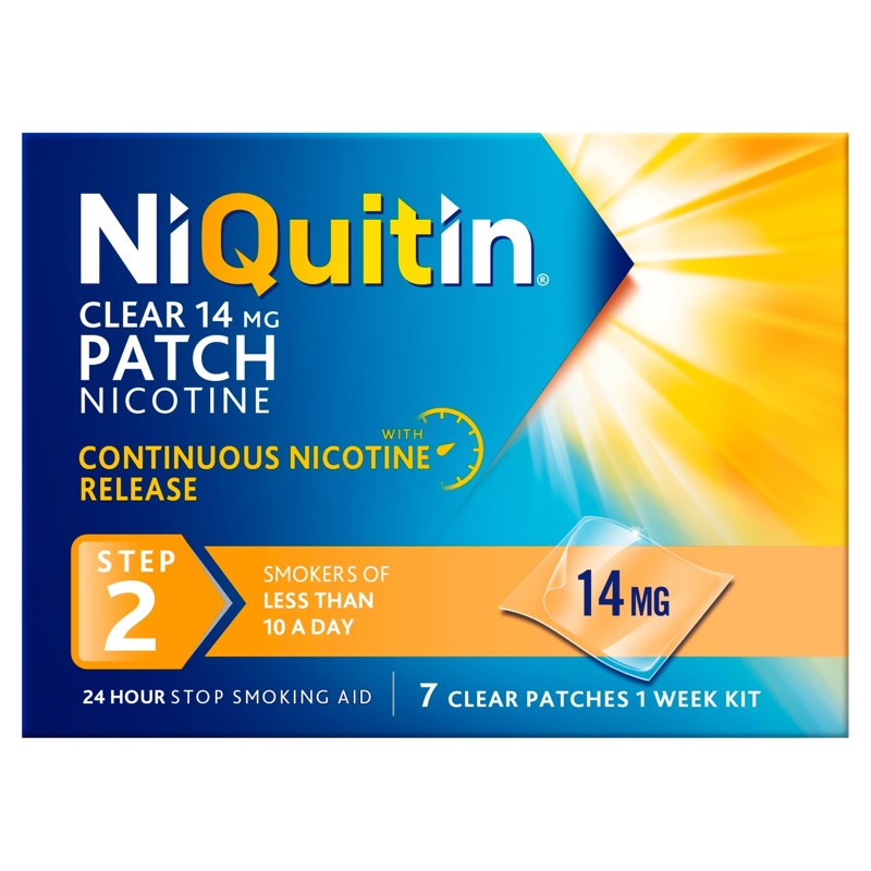 NIQUITIN CLEAR PATCH STEP 2 14MG 7S 